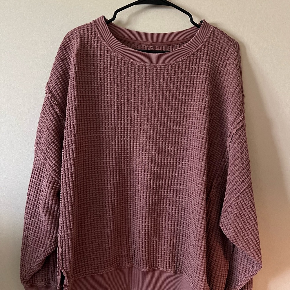 American Eagle Outfitters Mauve Knit Crew Sweater